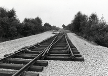 168643 Gezicht op de spoorlijn tussen Rhenen en De Haar aansluiting, tijdens de werkzaamheden ten behoeve van de ...
